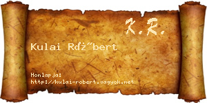 Kulai Róbert névjegykártya